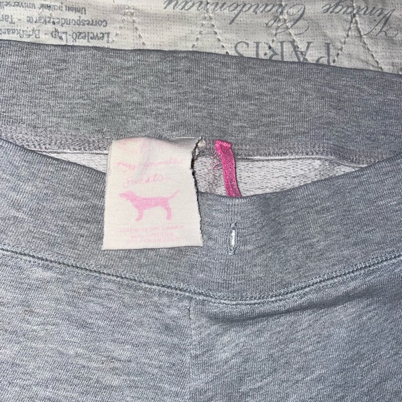 PINK Victoria's Secret Gray Capris with Pink Logo - Picture 6 of 8